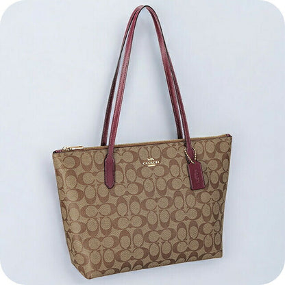 コーチ トートバッグ レディース ブランド COACH シグネチャー 4455 IMRSF 1 ベージュ/パープル 4455-IMRSF-1