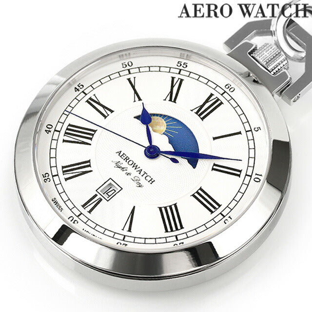 アエロウォッチ クオーツ 懐中時計 AEROWATCH 44829 AA01 アナログ ホワイト 白 スイス製 44829-AA01