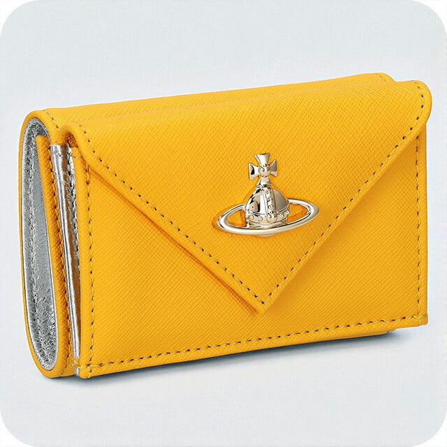 ヴィヴィアン・ウエストウッド 三つ折り財布 レディース ブランド Vivienne Westwood レザー 51150009 イエロー/シルバー 51150009SAFF-YEL-E401