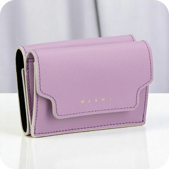 マルニ 三つ折り財布 レディース ブランド MARNI PFMOW02U07-LV520 パープル/ブラック PFMOW02U07LV520-Z617W