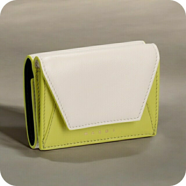 マルニ 三つ折り財布 レディース ブランド MARNI PFMO0056U1-P2644 アイボリー/ライムグリーン PFMO0056U1P2644-Z638V