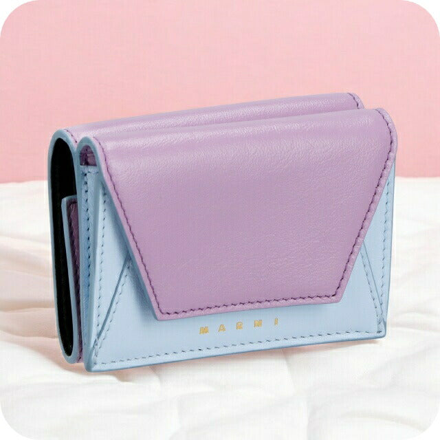 マルニ 三つ折り財布 レディース ブランド MARNI PFMO0056U1-P2644 パープル/ブルー PFMO0056U1P2644-Z639B