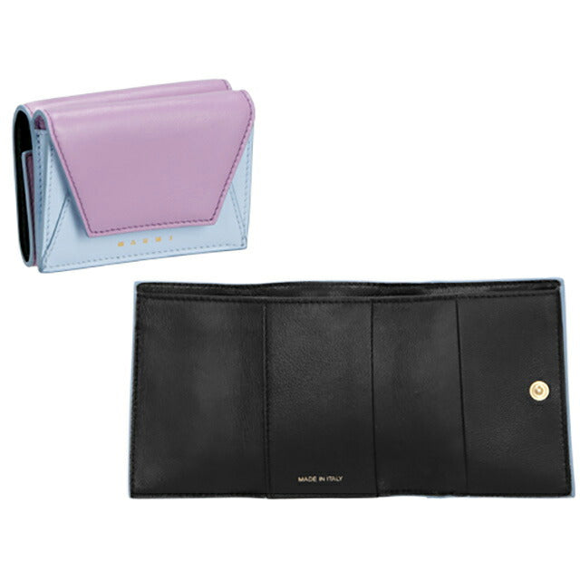 マルニ 三つ折り財布 レディース ブランド MARNI PFMO0056U1-P2644 パープル/ブルー PFMO0056U1P2644-Z639B