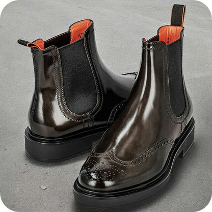 サントーニ サイドゴアブーツ メンズ ブランド Santoni レザー MGWB17855-NERIP ブラウン MGWB17855NERIP-FGG76-8-5