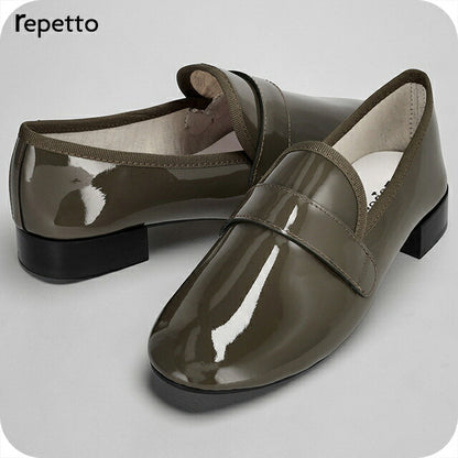 Repetto 正装鞋女式品牌 Repetto 皮革法国 V1792VLUX 1188 橄榄色鞋