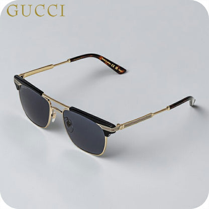 古驰太阳镜男士品牌 GUCCI GG0287S 001 黑色/金色