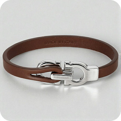 フェラガモ ブレスレット メンズ ブランド Ferragamo レザー 774547 ブラウン 774547-BR-PL-676-064