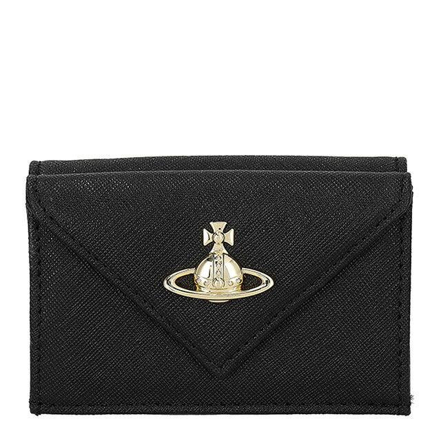 ヴィヴィアン・ウエストウッド 三つ折り財布 レディース ブランド Vivienne Westwood レザー 5115002EW-L001N ブラック 5115002EW-L001N-N402
