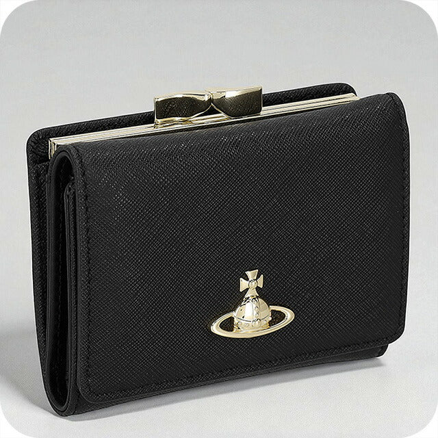 ヴィヴィアン・ウエストウッド 三つ折り財布 レディース ブランド Vivienne Westwood レザー 5115002MW-L001N ブラック 5115002MW-L001N-N402