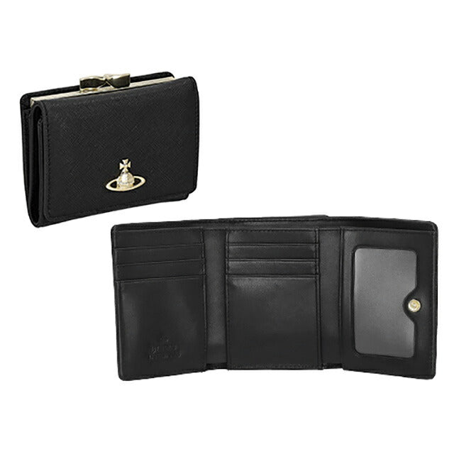 ヴィヴィアン・ウエストウッド 三つ折り財布 レディース ブランド Vivienne Westwood レザー 5115002MW-L001N ブラック 5115002MW-L001N-N402