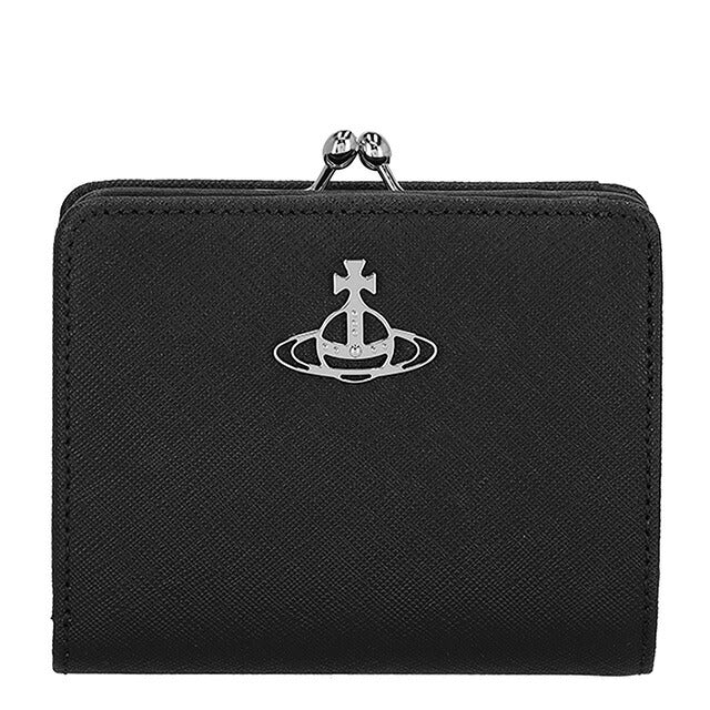 ヴィヴィアン・ウエストウッド 二つ折り財布 レディース ブランド Vivienne Westwood レザー 5115002YW-L001N ブラック 5115002YW-L001N-N401