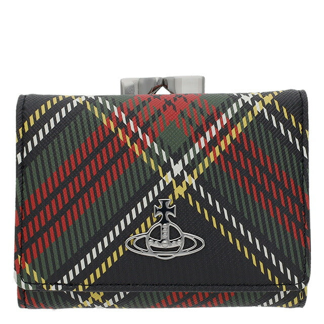 ヴィヴィアン・ウエストウッド 三つ折り財布 レディース ブランド Vivienne Westwood 5115002NW-S0022 CHELSEA TARTAN ブラック ウォレット 高級 おしゃれ プレゼント 実用的