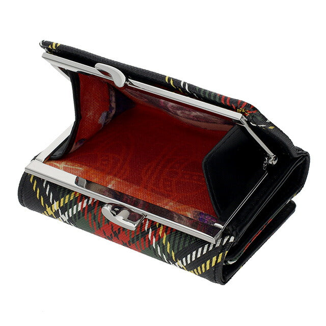 ヴィヴィアン・ウエストウッド 三つ折り財布 レディース ブランド Vivienne Westwood 5115002NW-S0022 CHELSEA TARTAN ブラック ウォレット 高級 おしゃれ プレゼント 実用的