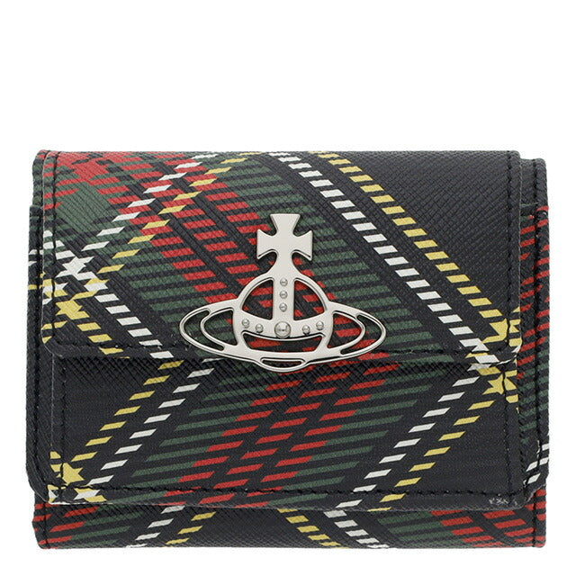 ヴィヴィアン・ウエストウッド 三つ折り財布 レディース ブランド Vivienne Westwood 5115002UW-S0022 CHELSEA TARTAN ブラック ウォレット 高級 おしゃれ プレゼント 実用的