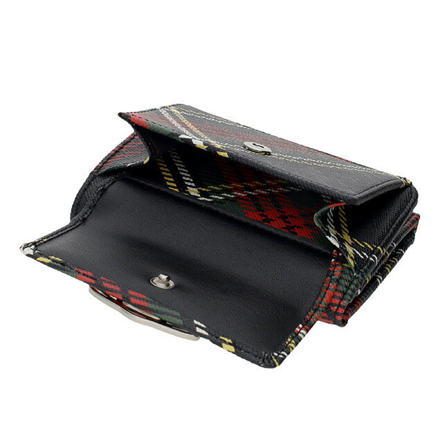 ヴィヴィアン・ウエストウッド 三つ折り財布 レディース ブランド Vivienne Westwood 5115002UW-S0022 CHELSEA TARTAN ブラック ウォレット 高級 おしゃれ プレゼント 実用的