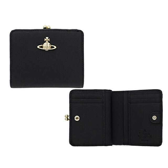 ヴィヴィアン・ウエストウッド 二つ折り財布 レディース ブランド Vivienne Westwood 5115002XW-S0021 BLACK ブラック ウォレット 高級 おしゃれ プレゼント 実用的