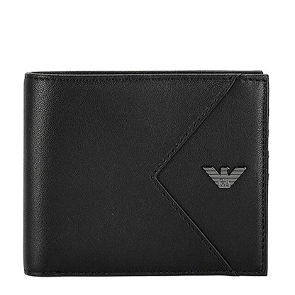 エンポリオ・アルマーニ 二つ折り財布 メンズ ブランド EMPORIO ARMANI EM003600-AF19365 UC001 ブラック ウォレット 高級 おしゃれ プレゼント 実用的