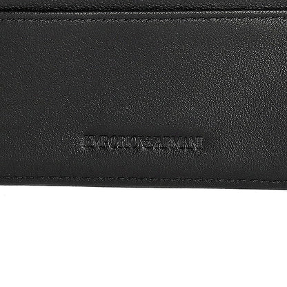 エンポリオ・アルマーニ 二つ折り財布 メンズ ブランド EMPORIO ARMANI EM003600-AF19365 UC001 ブラック ウォレット 高級 おしゃれ プレゼント 実用的