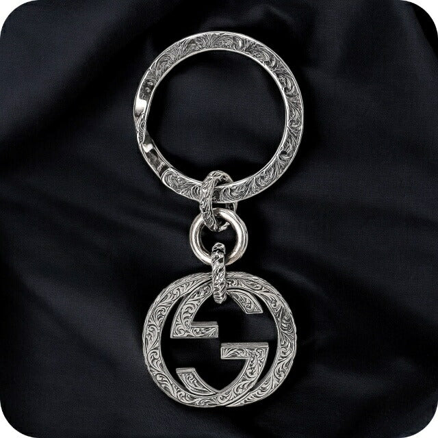 GUCCI グッチ キーリング シルバー 455308 J8400 0811 グッチ キーリング メンズ レディース ブランド GUCCI 455308
