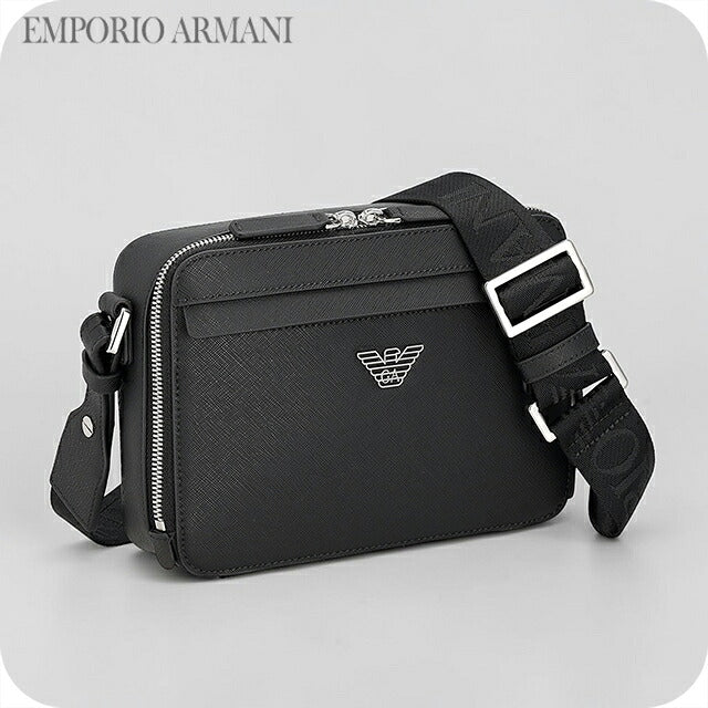 エンポリオ・アルマーニ ショルダーバッグ メンズ ブランド EMPORIO ARMANI China EM001186-AF13805 UC001 ブラック 斜めがけ ブランド 高級 おしゃれ プレゼント 男性 実用的 かっこいい