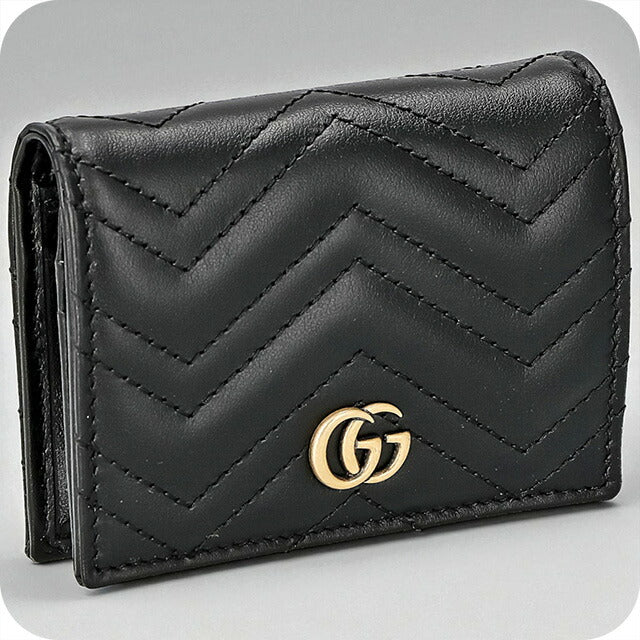 グッチ 二つ折り財布 メンズ ブランド GUCCI レザー 473922-CWC1N 1000 ブラック ウォレット 高級 おしゃれ プレゼント 実用的