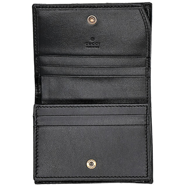 グッチ 二つ折り財布 メンズ ブランド GUCCI レザー 473922-CWC1N 1000 ブラック ウォレット 高級 おしゃれ プレゼント 実用的