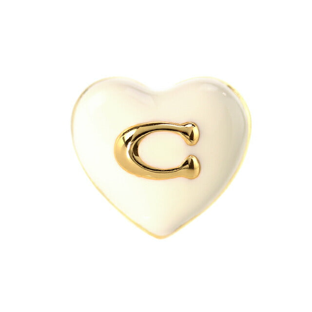 コーチ ピアス レディース ブランド COACH スタッド ハート 両耳用 479226 GLD 100 ホワイト ゴールド アクセサリー 479226GLD100