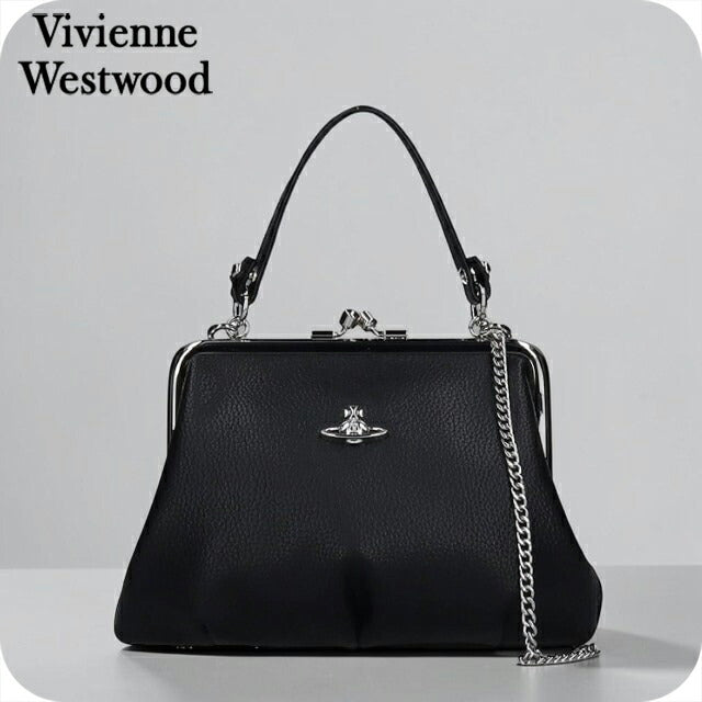 ヴィヴィアン ウエストウッド ハンドバッグ レディース ブランド Vivienne Westwood がま口 2WAY 4B010007W BLACK ビビアン 4B010007W-S000D-N403