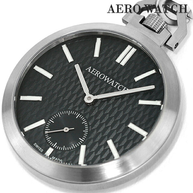 アエロウォッチ 手巻き 懐中時計 ブランド メンズ レディース 数量限定 AEROWATCH 50829-AA05 アナログ ブラック 黒 スイス製 50829-AA05
