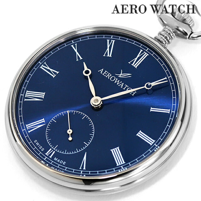 アエロウォッチ 手巻き 懐中時計 ブランド メンズ レディース AEROWATCH 50832-AA01 アナログ ブルー スイス製 50832-AA01