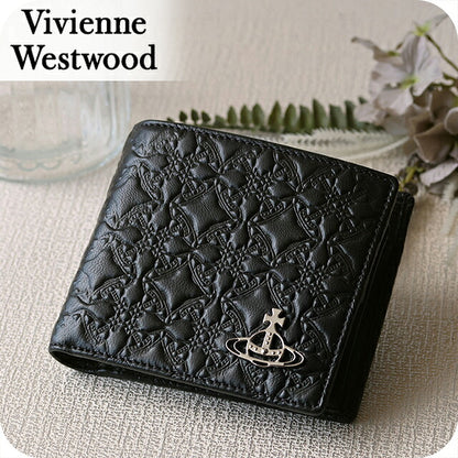 ヴィヴィアン ウエストウッド 二つ折り財布 二折財布 コンパクト メンズ ブランド Vivienne Westwood ロゴ 51010016 L003E N403 BLACK ビビアン 51010016-L003E-N403