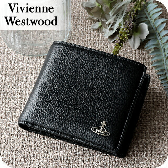 ヴィヴィアン ウエストウッド 二つ折り財布 メンズ レディース Vivienne Westwood PU GRAIN レザーウォレット ロゴ 51010016U S000D N403 51010016U-S000D-N403