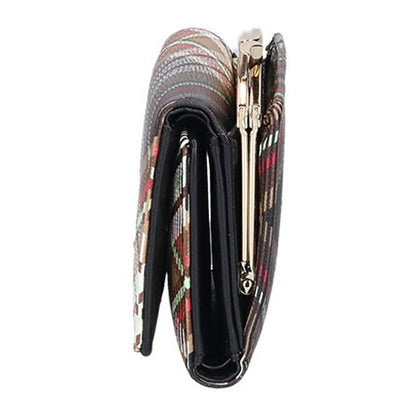 ヴィヴィアン ウエストウッド 三つ折り財布 レディース ブランド Vivienne Westwood ダービー ロゴ 51010018U D101 TARTAN BROWN BLACK 51010018U-D101