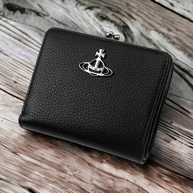 ヴィヴィアン ウエストウッド 財布 二つ折り財布 メンズ レディース がま口 小銭入れ Vivienne Westwood グレインレザー 51010020 L001J N401 ブラック 51010020-L001J-N401