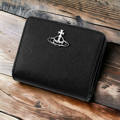 ヴィヴィアン ウエストウッド 財布 二つ折り財布 メンズ レディース がま口 小銭入れ Vivienne Westwood サフィアーノ 51010020 L001N N402 ブラック 51010020-L001N-N402