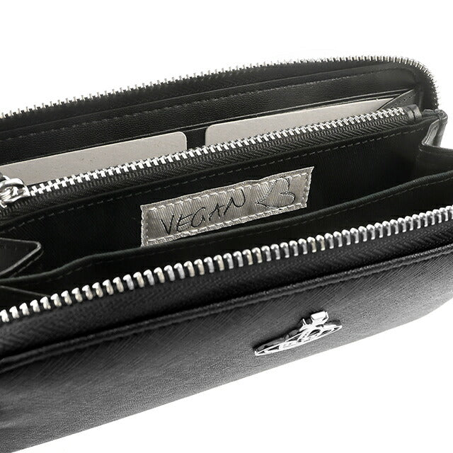 ヴィヴィアンウエストウッド 長財布 レザー ブラック デカロゴ Vivienne Westwood ヴィヴィアンウエストウッド 長財布 オーブ レザー