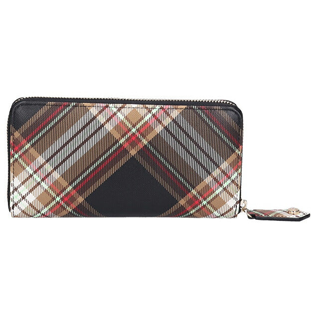 ヴィヴィアン ウエストウッド 長財布 レディース ブランド Vivienne Westwood ダービー ロゴ 51050023U D101 TARTAN BROWN BLACK 財布 51050023U-D101