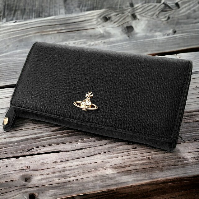 ヴィヴィアン ウエストウッド 財布 長財布 メンズ レディース 小銭入れ Vivienne Westwood ヴィクトリア 51060025 L001N N403 ブラック 記念品 ギフト 51060025-L001N-N403