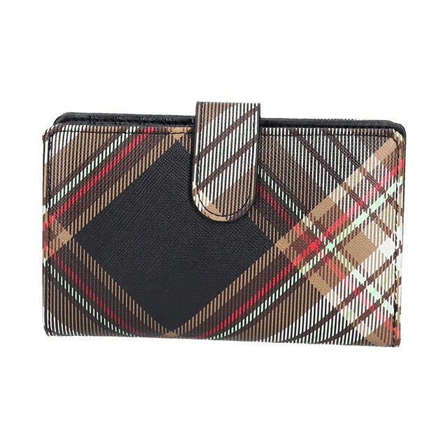 ヴィヴィアン ウエストウッド 二つ折り財布 レディース ブランド Vivienne Westwood ダービー ロゴ 51080028U D101 TARTAN BROWN BLACK 51080028U-D101