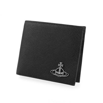 ヴィヴィアン ウエストウッド 二つ折り財布 二折財布 コンパクト メンズ ブランド Vivienne Westwood ロゴ 51120008 L001N N402 BLACK ビビアン 51120008-L001N-N402