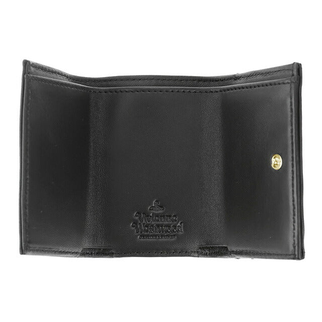 ヴィヴィアンウエストウッド　財布　三つ折りウォレット　エナメル金ロゴブラック Vivienne Westwood - ヴィヴィアンウエストウッド 財布 三つ折り