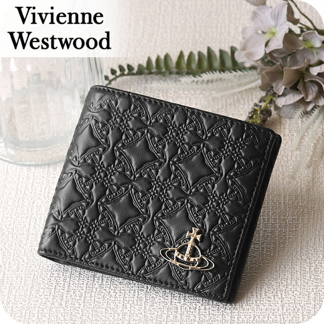 ヴィヴィアン ウエストウッド 二つ折り財布 二折財布 コンパクト メンズ ブランド Vivienne Westwood ロゴ 5115002PM L003E N403 BLACK ビビアン 5115002PM-L003E-N403