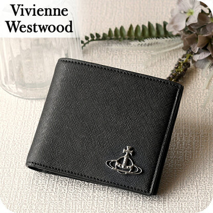 ヴィヴィアン ウエストウッド 二つ折り財布 二折財布 コンパクト メンズ ブランド Vivienne Westwood ロゴ 5115002PM S0021 N401 BLACK ビビアン 5115002PM-S0021-N401