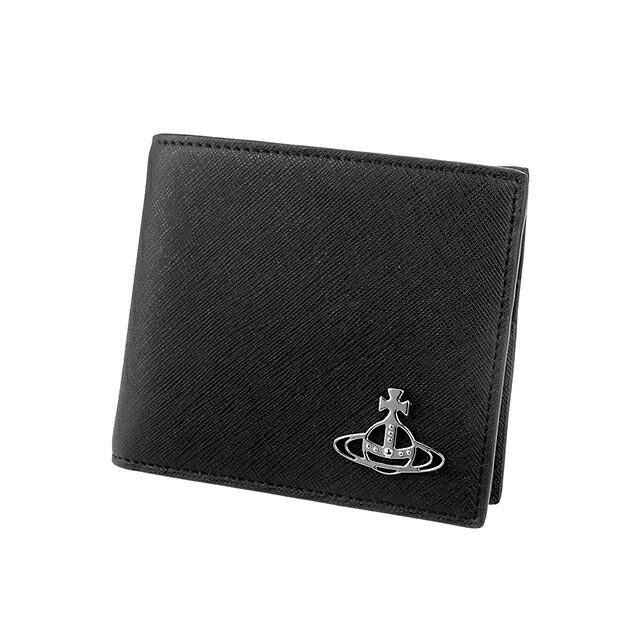 ヴィヴィアン ウエストウッド 二つ折り財布 二折財布 コンパクト メンズ ブランド Vivienne Westwood ロゴ 5115002PM S0021 N401 BLACK ビビアン 5115002PM-S0021-N401