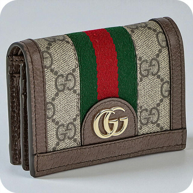 グッチ 二つ折り財布 レディース ブランド GUCCI レザー 597609-UULBN 1244 グレー ウォレット 高級 おしゃれ プレゼント 実用的
