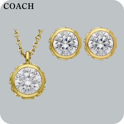 Coach Necklace Earrings Set Women&