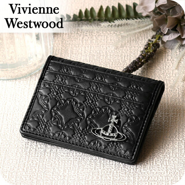 ヴィヴィアン ウエストウッド カードケース コンパクト メンズ レディース ブランド Vivienne Westwood ロゴ 5402000EM L003E N403 BLACK ビビアン 5402000EM-L003E-N403