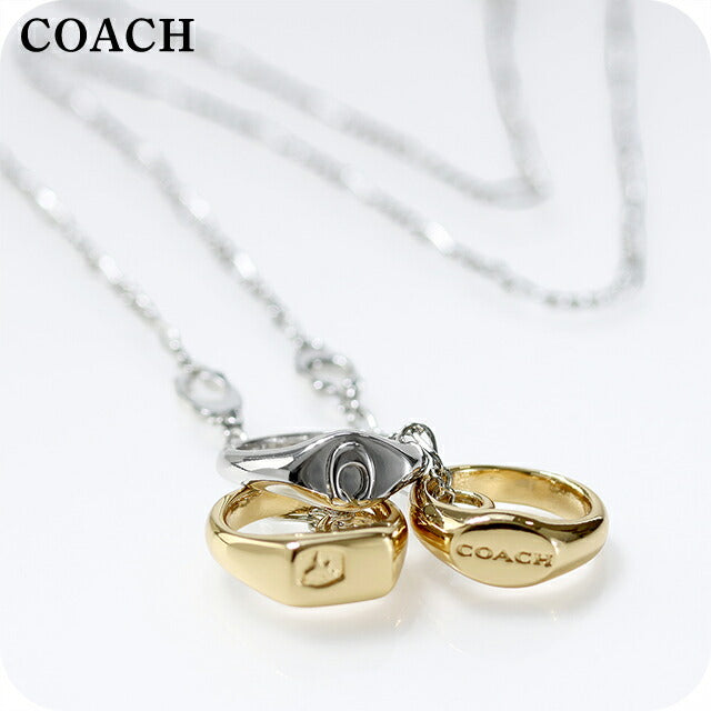 コーチ ネックレス レディース ブランド COACH ペンダント リング 3連 541356TWO975 シルバー ゴールド アクセサリー 541356TWO975