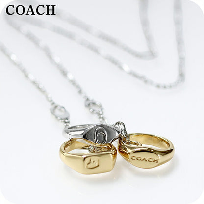 コーチ ネックレス レディース ブランド COACH ペンダント リング 3連 541356TWO975 シルバー ゴールド アクセサリー 541356TWO975