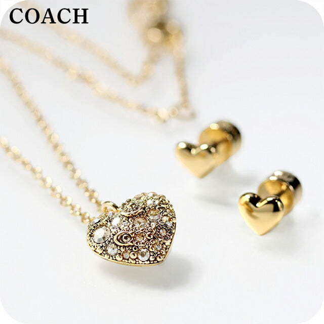 コーチ ネックレス ピアス セット レディース ブランド COACH ペンダント 2点セット スタッド 両耳用 541359GLD110 ゴールド アクセサリー 541359GLD110